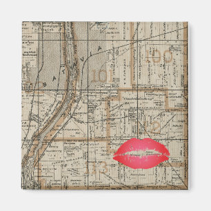 Íman Batavia Illinois Plat Map 1870 Fox River Valley