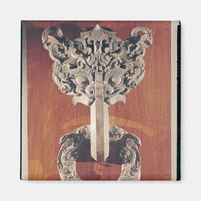 Íman Batedor de porta P'u shou com design taotie (Frente)