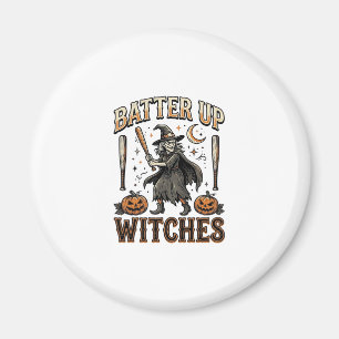 Íman Bater Bruxas Design de Basebol de Halloween Vintag