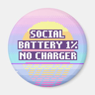 Íman Bateria Social 1%, Sem Carregador Ímã Pixel