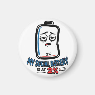 Íman Bateria Social 2% - Ímã de Geladeira