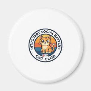 Íman Bateria Social de Introvertido Gato Fofo Design de