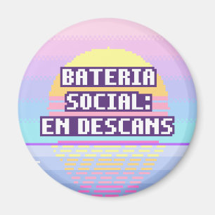 Íman Bateria Social: Em Descanso Pixel Magnet