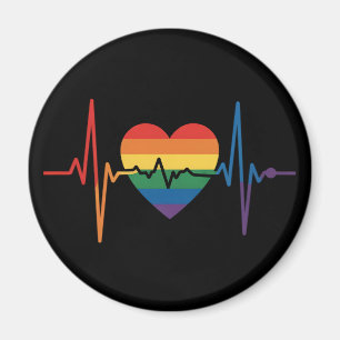 Íman Batimentos Cardíacos LGBTQ Orgulho do Coração Gay 