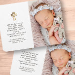 Íman Batismo Cruz de Foto Simples e Moderna Obrigado<br><div class="desc">Adicione fotos e seu obrigado personalizado mensagem Disponível aqui: http://www.zazzle.com/store/selectpartysupplies</div>