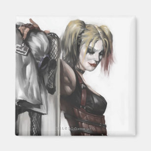 Íman Batman Arkham Ilustração de Harley Quinn