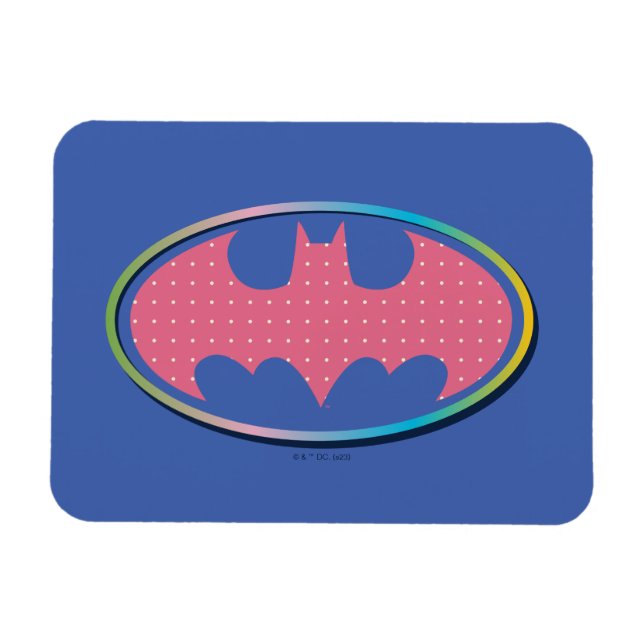 Íman Batman | Logotipo de Bolinhas rosa (Horizontal)