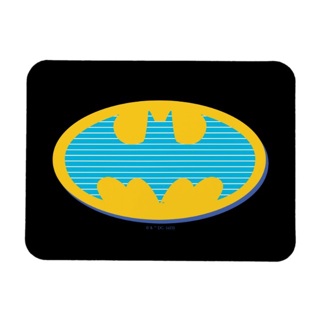Íman Batman | Símbolo de faixas cianas (Horizontal)