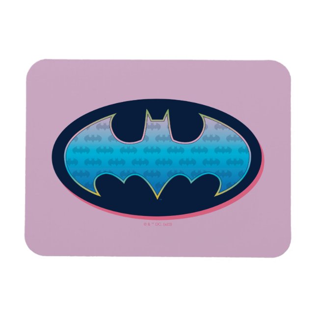 Íman Batman | Símbolo rosa e azul (Horizontal)