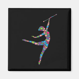 Íman Baton Twirling Girl - Silhout Dancing Twirler M