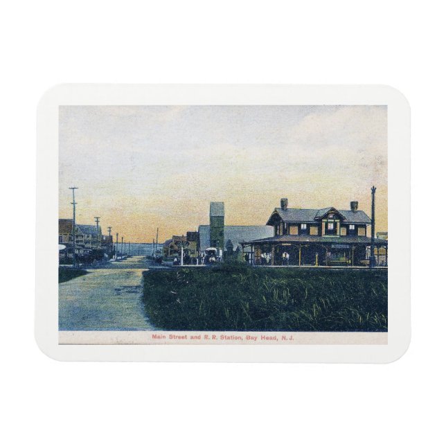 Íman Bay Head, Nova Jersey, Rua Principal, Vintage (Horizontal)