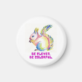 Íman Be Clever. Be Colorful - Watercolor Squirrel