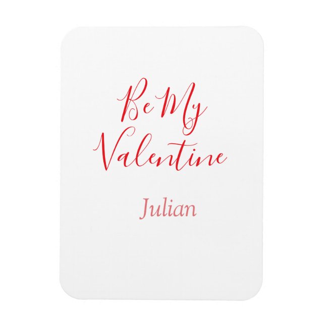 Íman Be my valentine red name elegant love couple  (Vertical)