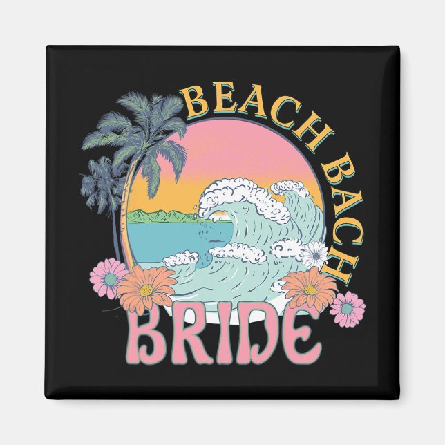 Íman Beach Bach Bride Bridesmaid Retro Summer Bachelore (Frente)