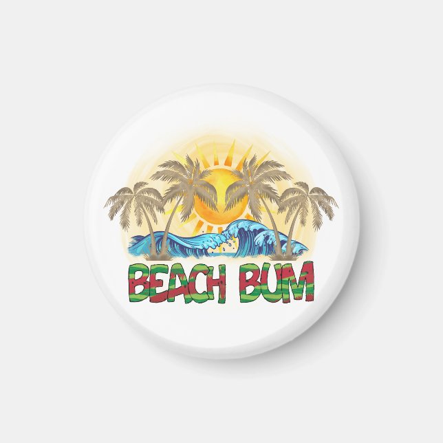 Íman Beach Bum | Melancia, Ondas Oceânicas e Sol Tropic (Frente)