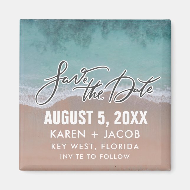 Íman Beach Destination Wedding Save the Date (Frente)