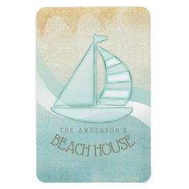 Íman Beach House NMaritime boat Aqua Blue ID623