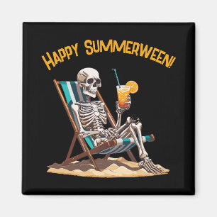 Íman Beach Lounging Skeleton Halloween