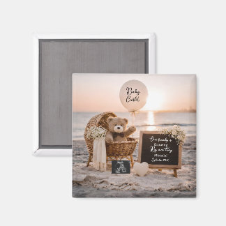 Íman beach sunset pregnancy announcement teddy keepsake