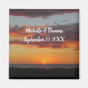 Íman Beach Wedding Orange Sunset Pacific Guest Favor