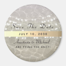 Beach Wedding Salve O Magnet De Convite De Data
