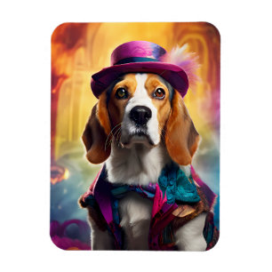 Íman Beagle em fantasia vibrante