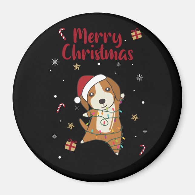 Íman Beagle Felry Natal Animais de inverno Cão (Frente)