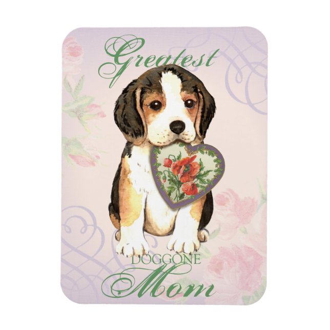 Íman Beagle Heart Mãe (Vertical)