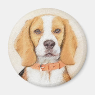Íman Beagle Hound Dog Painting Original Animal Art
