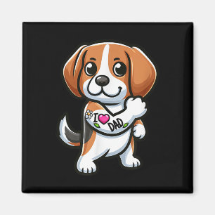Íman Beagle I Love Pai Engraçado Tatuagem De Cachorro _