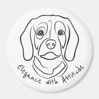 Íman Beagle Line Art, Elegance with Attitude