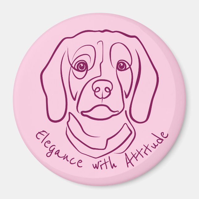 Íman Beagle Line Art, Elegance with Attitude (Frente)