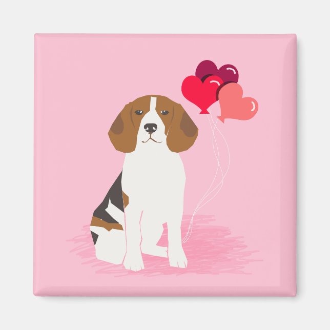 Íman Beagle Love Balloons Magnet (Frente)