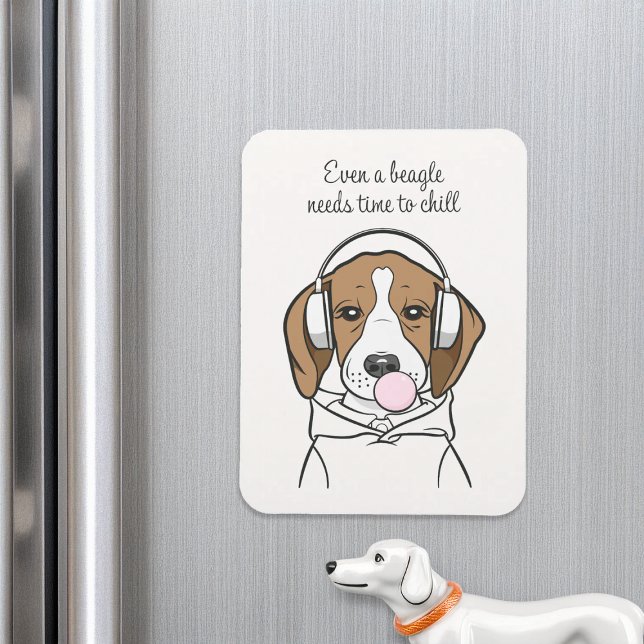 Íman Beagle Refrigerante com Bubblegum Cute Engraçado C (Criador carregado)