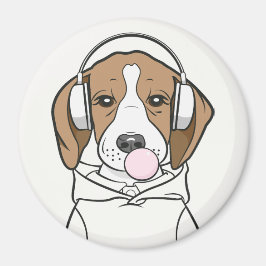 Íman Beagle Refrigerante com Bubblegum Cute Engraçado C