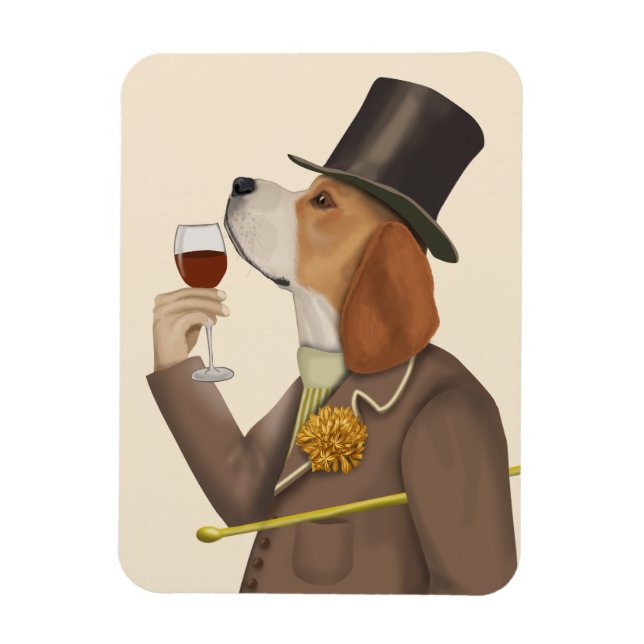 Íman Beagle Wine Snob (Vertical)