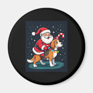 Íman Beagle Xmas Lighting Papais noeis pilotando Beagle