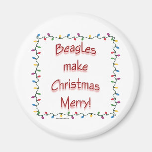 Íman Beagles fazem Feliz de Natal - Magnet