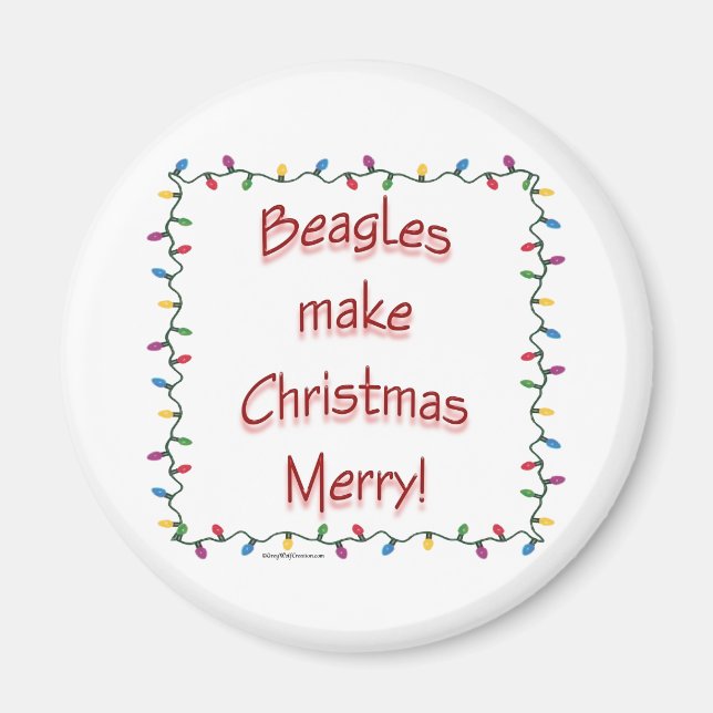 Íman Beagles fazem Feliz de Natal - Magnet (Frente)