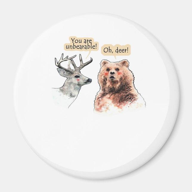 Íman Bear And Deer Conversation Funny Wildlife Design  (Frente)