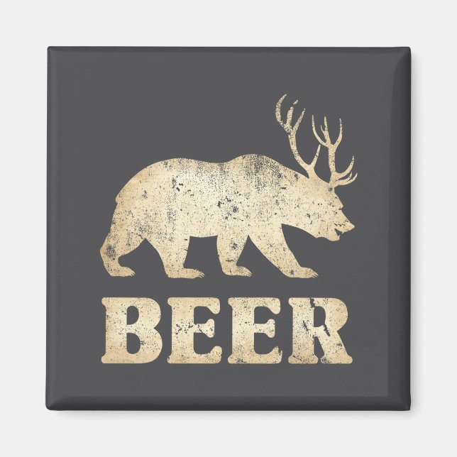 Íman Bear Deer Vintage Beer  (Frente)