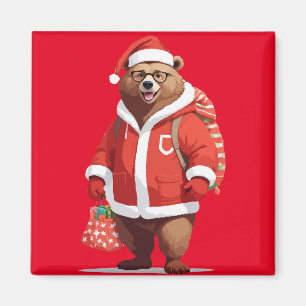 Íman Bear Em Papais noeis Figurino Adorável Pet De Nata