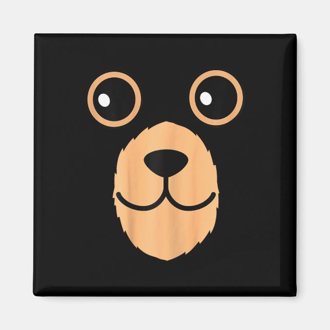 Íman Bear Face Halloween Costume Urso Castanho (Frente)