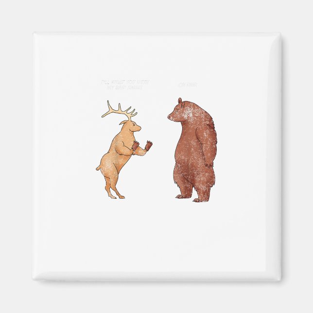 Íman Bear Hands Oh Deer Funny Sayings Pun Gift  (Frente)