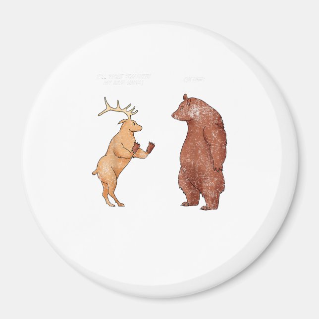 Íman Bear Hands Oh Deer Funny Sayings Pun Gift  (Frente)