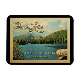 Íman Bear Lake Colorado Vintage Montanhas Rochosas