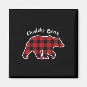 Íman Bear Men Red Xadrez Natal Pai Pajama Gif