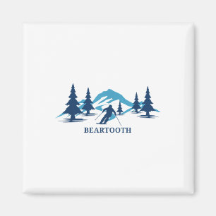 Íman Beartooth Wyoming Ski Resort Skiing Skier T-shirt_