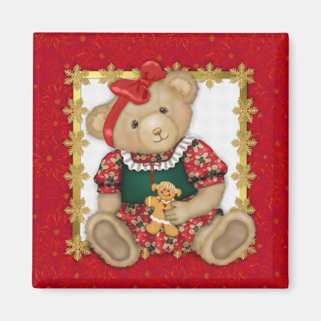 Íman Beary Felry Christmas — Ursinho de meninas (Frente)