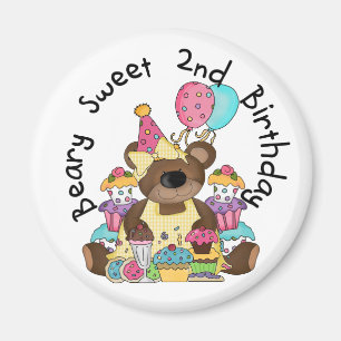 Íman Beary Sweet segundos aniversários T-shirts e prese